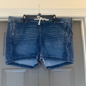 Torrid Dark Blue Jean Shorts with Drawstring